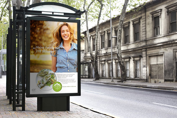 Rendering - Advertisement at a bus stop
